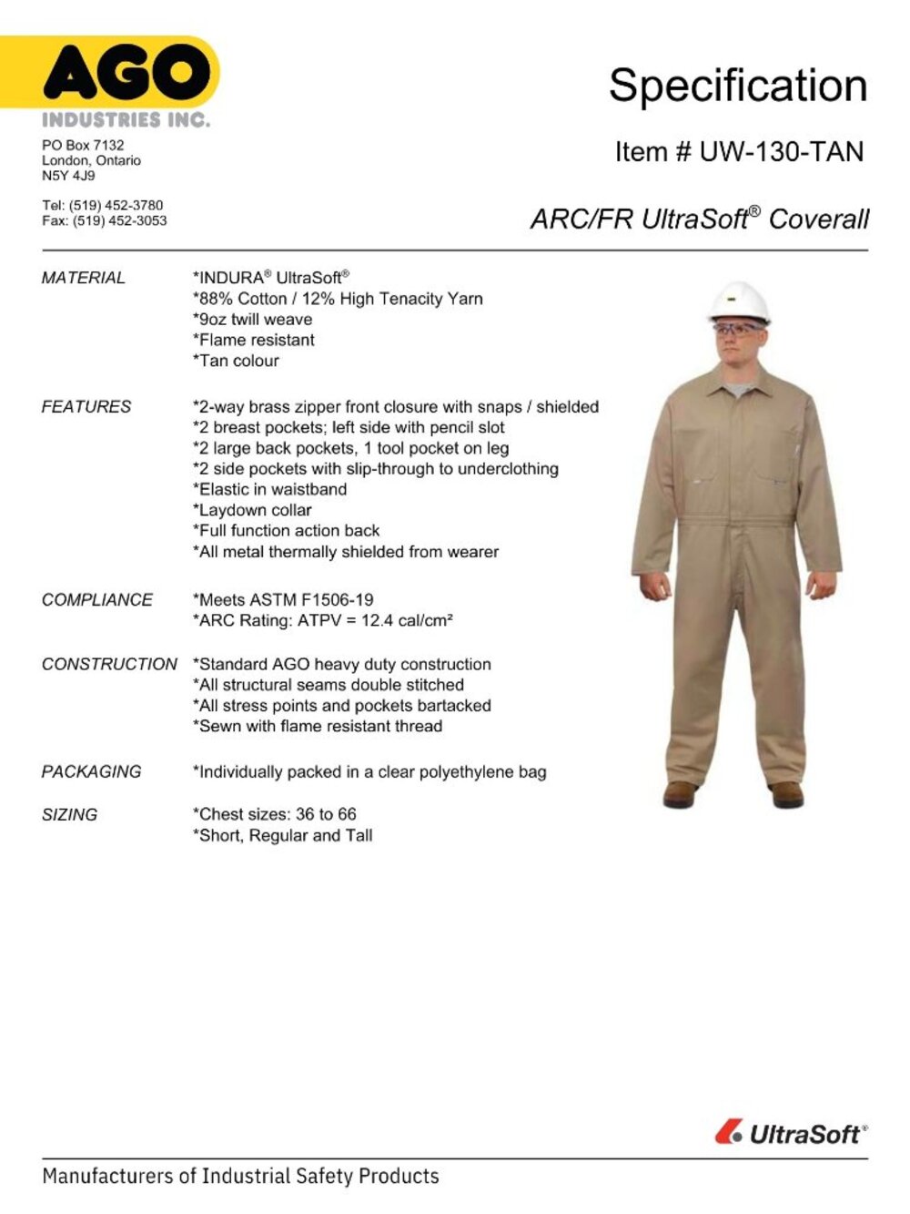 AGO Coveralls - Flame Resistant - Ultra Soft - Long Sleeve